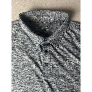 Under Armour Heat Gear Performance Polo Shirt Mens 2XL Gray Loose Fit Comfort